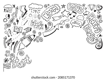 Hand drawn creative art doodle design concept, business concept illustration and it can also be for wall graffiti art.