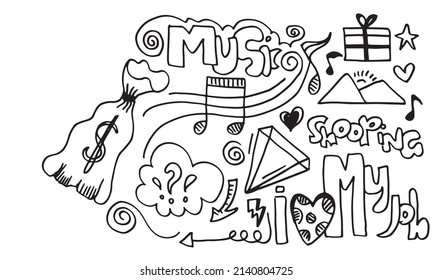 Hand drawn creative art doodle design concept, business concept illustration and it can also be for wall graffiti art.