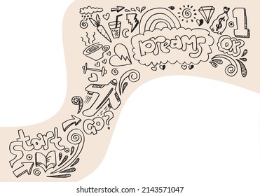 Hand drawn creative art doodle design concept, business concept illustration and it can also be for wall graffiti art.