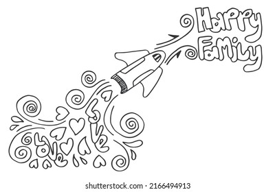 Hand drawn creative art doodle happy family design concept, business concept illustration and it can also be for wall graffiti art.