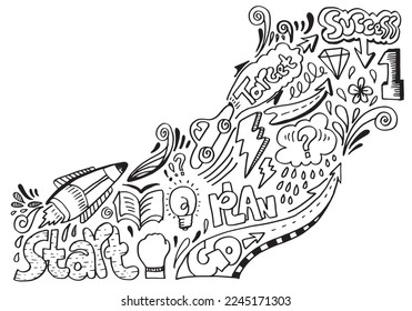 Hand drawn creative art doodle design concept.