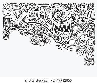 Hand drawn creative art doodle design concept, business concept illustration and it can also be for wall graffiti art.