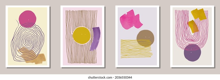 Handgezeichnete, kreative Banner-Vektorgrafik. Aquarelltücher-Kollagen. Rahmen im chinesischen Stil. Stilvolle Hausdekorationsvorlagen. Doodle-Elemente.