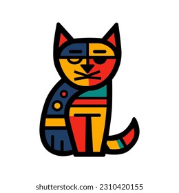 Hand Drawn Creative Cat Abstract Shape