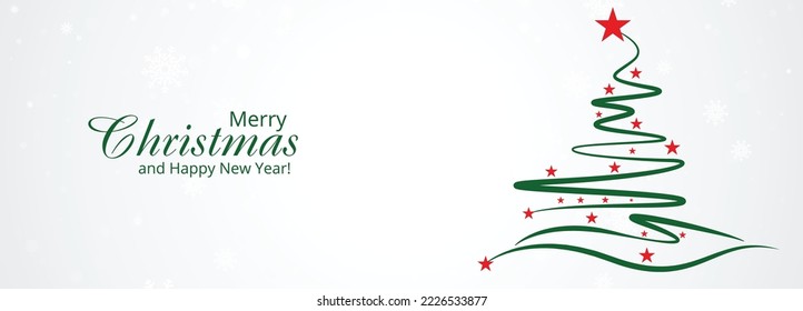 Hand drawn creative christmas tree banner background