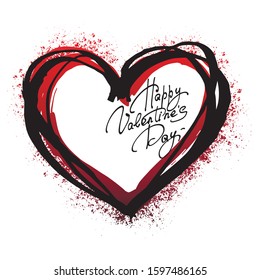 Hand drawn creative heart. Saint Valentine's  icon. Vector illustration.