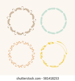Hand drawn creative painted circle for label or  branding isolated on white background.  Vector illustration.