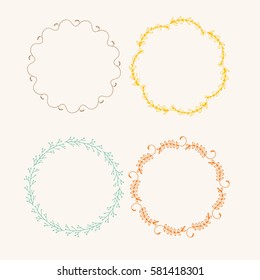 Hand drawn creative painted circle for label or  branding isolated on white background.  Vector illustration.