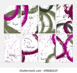 Hand drawn creative tags. Universal shopping, sales, advertising, price tags and product label templates isolated. Abstract artistic doodles. Roughly drawn bright trendy textures. Vector isolated