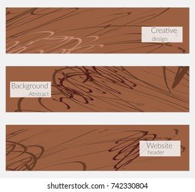 Hand drawn creative universal banner set. Abstract scribbles doodles bright colors. Website header social media advertisement sale brochure templates. Isolated vector banner templates.