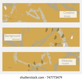 Hand drawn creative universal banner set. Abstract scribbles doodles bright colors. Website header social media advertisement sale brochure templates. Isolated vector banner templates.