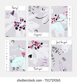 Hand drawn creative universal banner set. Abstract scribbles doodles bright colors. Website header social media advertisement sale brochure templates. Isolated vector banner templates.