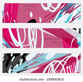 Hand drawn creative universal invitation greeting cards template. Abstract scribbles doodles bright colors.Birthday, wedding, party, social media banners templates. Isolated vector card templates.
