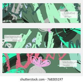 Hand drawn creative universal invitation greeting cards template. Abstract scribbles doodles bright colors.Birthday, wedding, party, social media banners templates. Isolated vector card templates.
