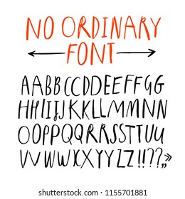 Hand drawn creative vector ABC letters set. Doodle style font for your design.