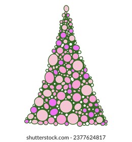 Dibujo a mano del creativo árbol de Navidad de invierno.