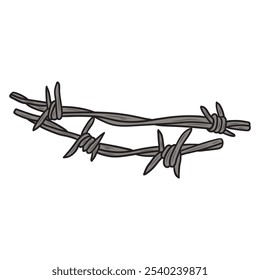 Hand Drawn Criminal Illustration Colored - Barbed Wire