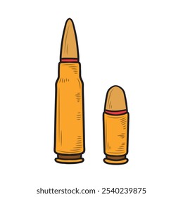 Hand Drawn Criminal Illustration Colored - Bullet