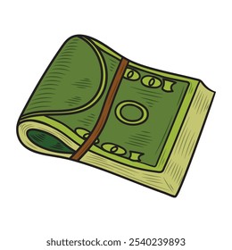 Hand Drawn Criminal Illustration Colored - Money