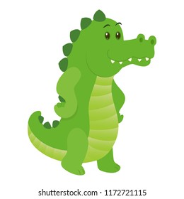 Hand drawn crocodile. Natural colors. Collection of vector hand drawn elements. Illustration