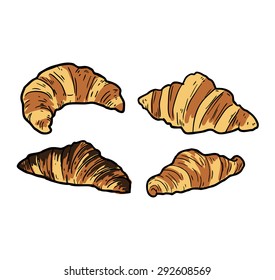 hand drawn croissant