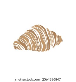 Hand drawn croissant in brown colors. Simple bakery design for poster, card, menu
