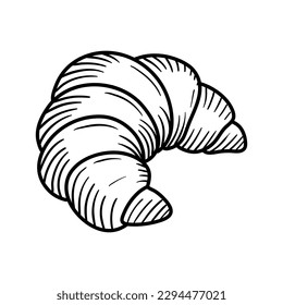 Hand Drawn Croissant doodle vector line art