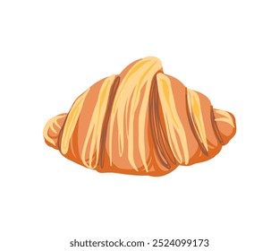 Croissant dibujado a mano. Comida, dulces, pasteles. Ilustración vectorial en estilo plano.