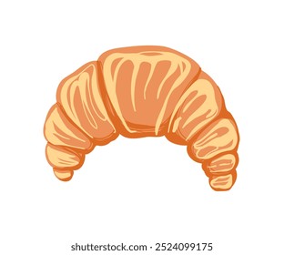 Croissant dibujado a mano. Comida, dulces, pasteles. Ilustración vectorial en estilo plano.