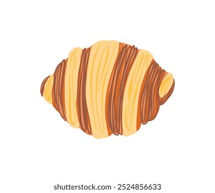 Croissant dibujado a mano. Comida, dulces, pasteles. Ilustración vectorial en estilo plano.