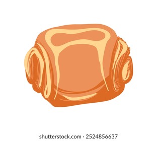 Croissant dibujado a mano. Comida, dulces, pasteles. Ilustración vectorial en estilo plano.