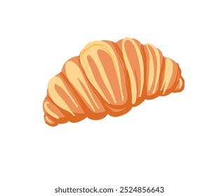 Croissant dibujado a mano. Comida, dulces, pasteles. Ilustración vectorial en estilo plano.