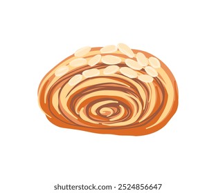 Croissant dibujado a mano. Comida, dulces, pasteles. Ilustración vectorial en estilo plano.