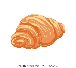 Croissant dibujado a mano. Comida, dulces, pasteles. Ilustración vectorial en estilo plano.