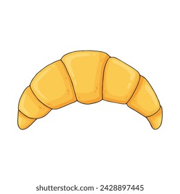 Hand drawn croissant icon for design menu cafe, bistro, restaurant, bakery shop, label, packaging. French bread drawing. Delicious dessert for breakfast. Vector illustration isolated on white