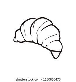 hand drawn croissant vector illustration
