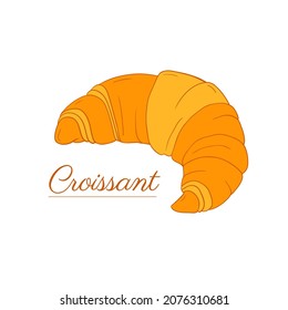 Hand drawn croissant. Vector illustration isolated on white background.