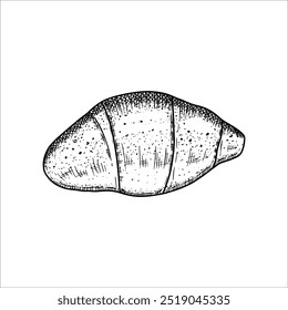 Hand drawn croissant. Vector illustration