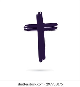 Hand Drawn Cross. Grunge Cross