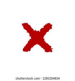 Hand drawn cross. Grunge cross. Vector illustration isolated on white background.