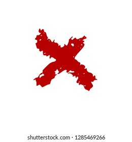 Hand drawn cross. Grunge cross. Vector illustration isolated on white background.