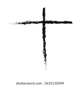 hand drawn cross, The cross is made with a brush vector template