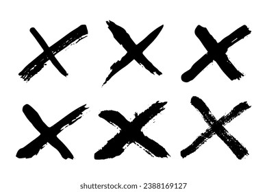 Handgezeichneter Markierungsdoodle-Set. Marker falsches Zeichenklammer-Kunst. Ankreuzen Sie das Kontrollkästchen. Einzelelement