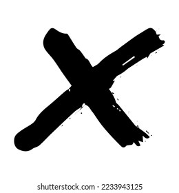 Ilustración cruzada dibujada a mano. Marcador de signo incorrecto. Casilla de verificación Grabar garabato. Elemento único