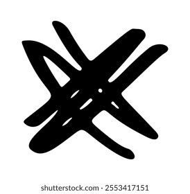 Hand drawn cross scribble doodle