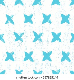 Hand drawn cross seamless background. Surface decoration.Vector illustration. Cloth design, wallpaper, wrapping.