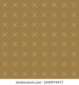hand drawn crosses. sandy brown repetitive background. vector seamless pattern. geometric fabric swatch. retro design template for textile, home decor