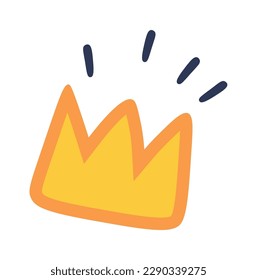 Hand drawn crown cartoon expression sign doodle flat icon. Vector illustration