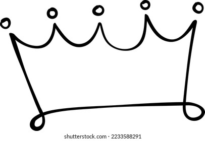 Hand Drawn Crown Doodle Vector Illustration