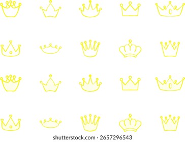Handgezeichnetes Kronenelement im Chalk Style - Royal Doodle Collection